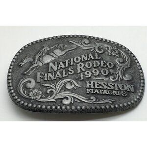 National Finals Rodeo 1990  Belt Buckle Hesston Fiatagri NFR Cowboy Cowgirl